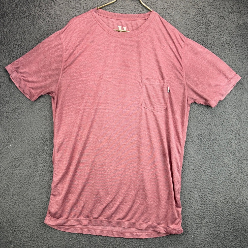 Vuori Mens Large Heathered Red Short Sleeve Pocket Tee Shirt Performance Active